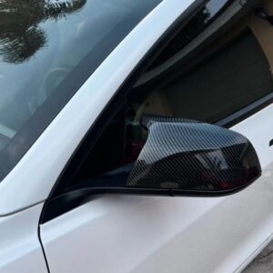 Side Mirror Cover Cap Fit For Tesla Model 3/Y 2019-2023 Carbon Fibre Look