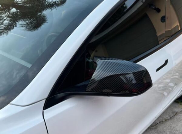 Side Mirror Cover Cap Fit For Tesla Model 3/Y 2019-2023 Carbon Fibre Look