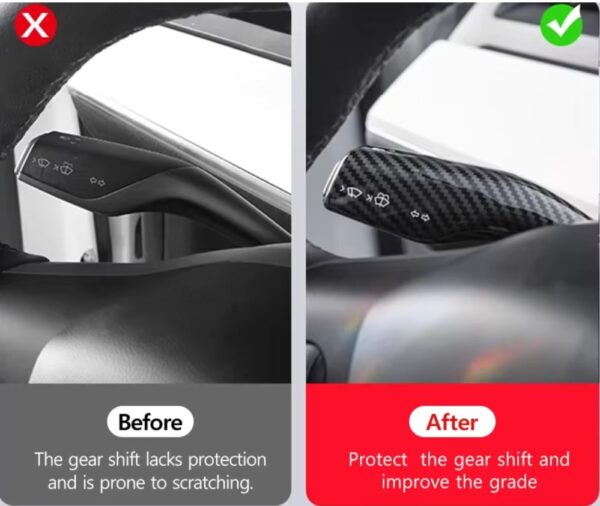 Gear/Windscreen Lever cover, added protection and luxury look for Tesla Model 3/Y